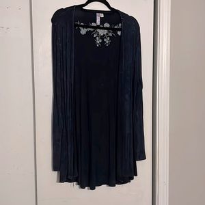 Alya embroidered blue cardigan size medium